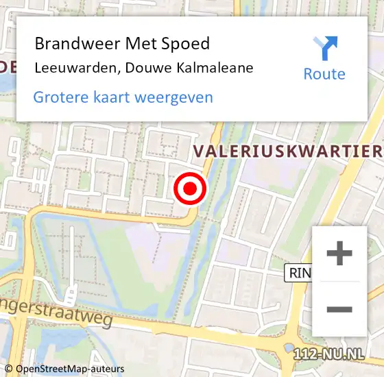 Locatie op kaart van de 112 melding: Brandweer Met Spoed Naar Leeuwarden, Douwe Kalmaleane op 1 januari 2022 18:03