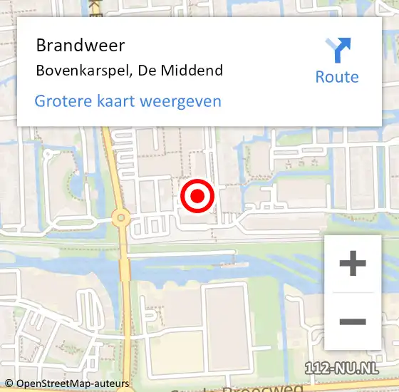 Locatie op kaart van de 112 melding: Brandweer Bovenkarspel, De Middend op 4 juli 2014 06:40