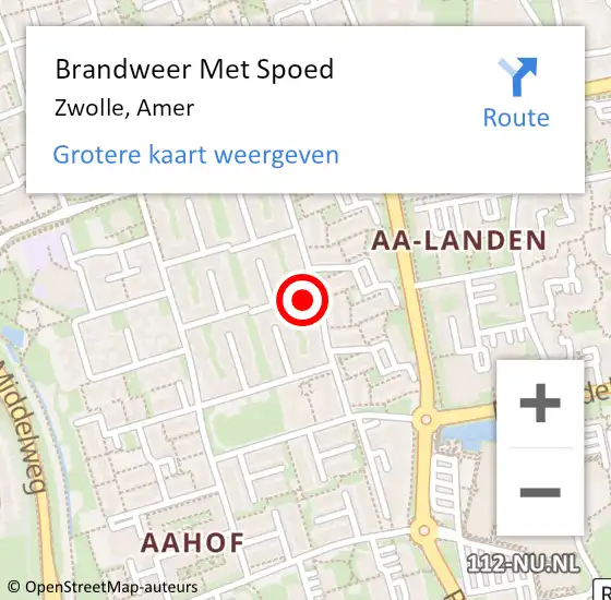 Locatie op kaart van de 112 melding: Brandweer Met Spoed Naar Zwolle, Amer op 1 januari 2022 19:18