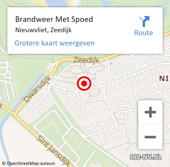 Locatie op kaart van de 112 melding: Brandweer Met Spoed Naar Nieuwvliet, Zeedijk op 4 juli 2014 06:43