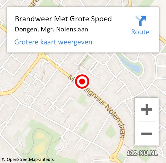 Locatie op kaart van de 112 melding: Brandweer Met Grote Spoed Naar Dongen, Mgr. Nolenslaan op 1 januari 2022 19:43