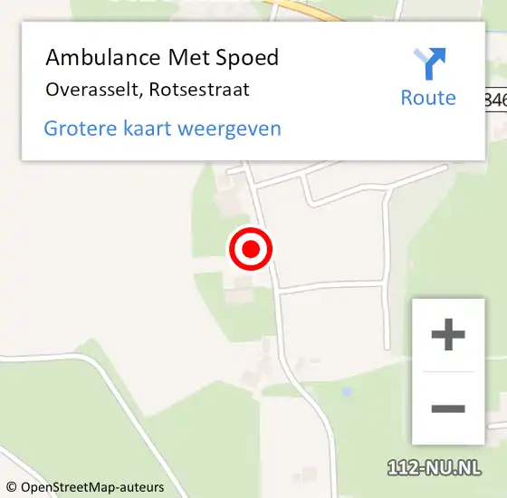 Locatie op kaart van de 112 melding: Ambulance Met Spoed Naar Overasselt, Rotsestraat op 1 januari 2022 19:55