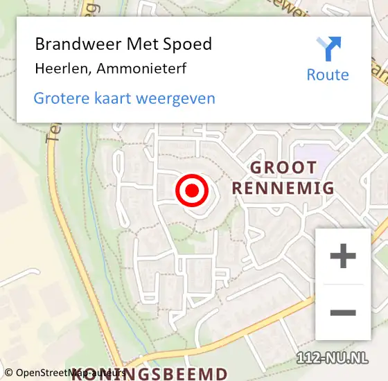 Locatie op kaart van de 112 melding: Brandweer Met Spoed Naar Heerlen, Ammonieterf op 1 januari 2022 20:26