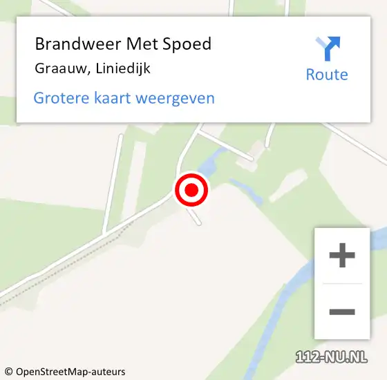 Locatie op kaart van de 112 melding: Brandweer Met Spoed Naar Graauw, Liniedijk op 1 januari 2022 20:26