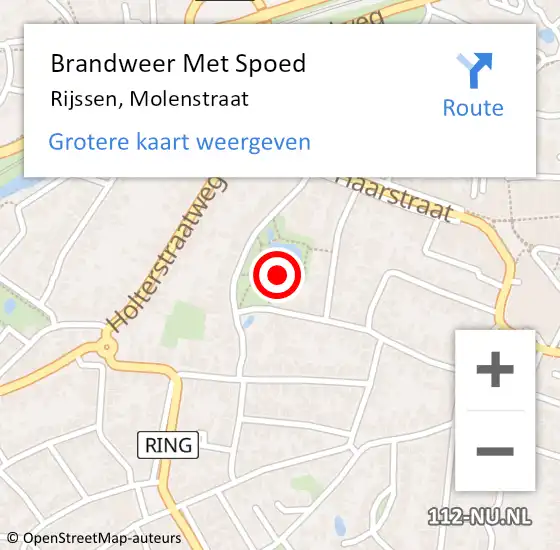 Locatie op kaart van de 112 melding: Brandweer Met Spoed Naar Rijssen, Molenstraat op 1 januari 2022 20:38