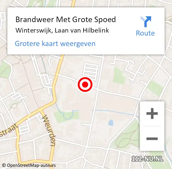 Locatie op kaart van de 112 melding: Brandweer Met Grote Spoed Naar Winterswijk, Laan van Hilbelink op 1 januari 2022 21:12