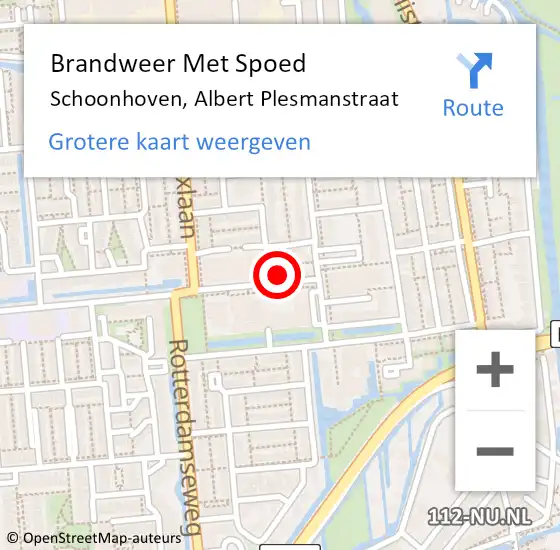 Locatie op kaart van de 112 melding: Brandweer Met Spoed Naar Schoonhoven, Albert Plesmanstraat op 1 januari 2022 21:39