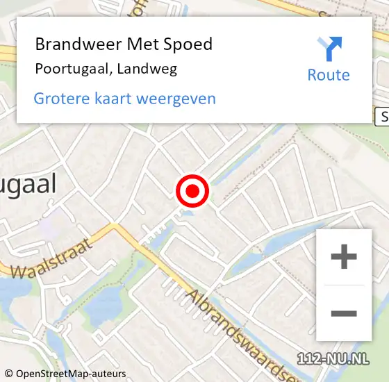 Locatie op kaart van de 112 melding: Brandweer Met Spoed Naar Poortugaal, Landweg op 1 januari 2022 21:53