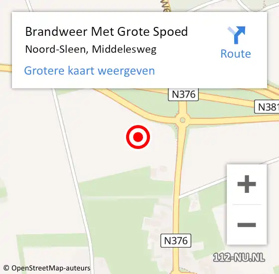 Locatie op kaart van de 112 melding: Brandweer Met Grote Spoed Naar Noord-Sleen, Middelesweg op 1 januari 2022 22:36