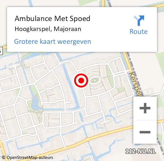 Locatie op kaart van de 112 melding: Ambulance Met Spoed Naar Hoogkarspel, Majoraan op 1 januari 2022 23:07