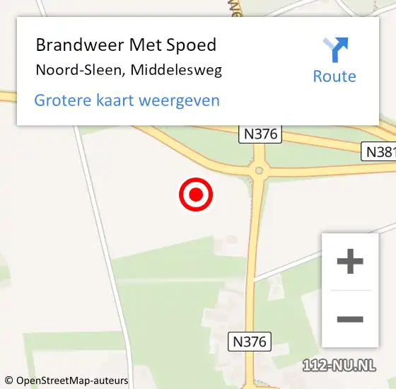 Locatie op kaart van de 112 melding: Brandweer Met Spoed Naar Noord-Sleen, Middelesweg op 1 januari 2022 23:26