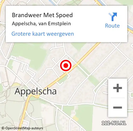 Locatie op kaart van de 112 melding: Brandweer Met Spoed Naar Appelscha, van Emstplein op 1 januari 2022 23:40