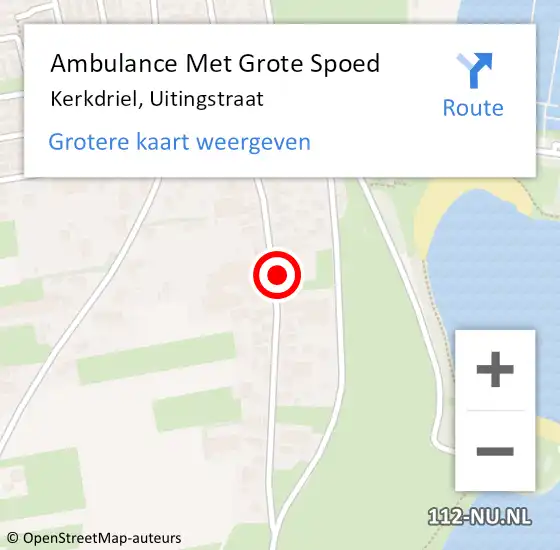 Locatie op kaart van de 112 melding: Ambulance Met Grote Spoed Naar Kerkdriel, Uitingstraat op 1 januari 2022 23:59