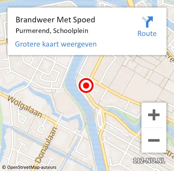 Locatie op kaart van de 112 melding: Brandweer Met Spoed Naar Purmerend, Schoolplein op 2 januari 2022 00:22