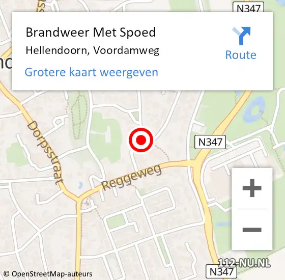 Locatie op kaart van de 112 melding: Brandweer Met Spoed Naar Hellendoorn, Voordamweg op 2 januari 2022 00:45