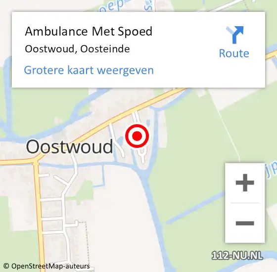 Locatie op kaart van de 112 melding: Ambulance Met Spoed Naar Oostwoud, Oosteinde op 2 januari 2022 03:32