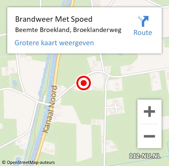 Locatie op kaart van de 112 melding: Brandweer Met Spoed Naar Beemte Broekland, Broeklanderweg op 2 januari 2022 06:14