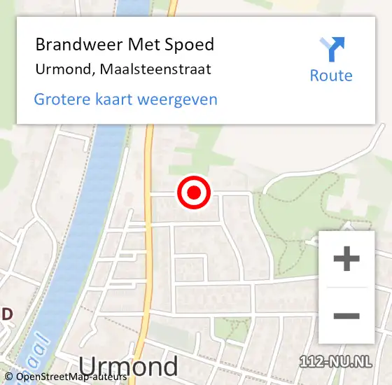 Locatie op kaart van de 112 melding: Brandweer Met Spoed Naar Urmond, Maalsteenstraat op 2 januari 2022 06:18