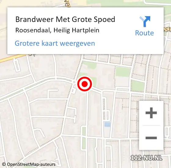 Locatie op kaart van de 112 melding: Brandweer Met Grote Spoed Naar Roosendaal, Heilig Hartplein op 2 januari 2022 10:03