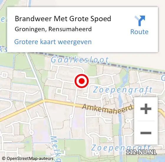 Locatie op kaart van de 112 melding: Brandweer Met Grote Spoed Naar Groningen, Rensumaheerd op 2 januari 2022 10:12