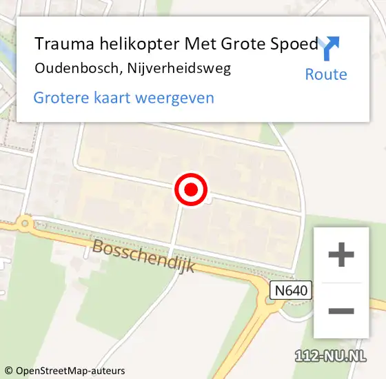 Locatie op kaart van de 112 melding: Trauma helikopter Met Grote Spoed Naar Oudenbosch, Nijverheidsweg op 2 januari 2022 10:15