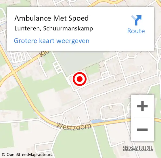 Locatie op kaart van de 112 melding: Ambulance Met Spoed Naar Lunteren, Schuurmanskamp op 2 januari 2022 10:53