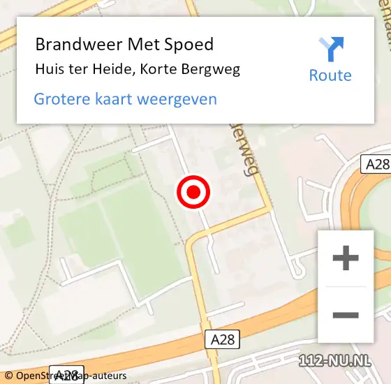 Locatie op kaart van de 112 melding: Brandweer Met Spoed Naar Huis ter Heide, Korte Bergweg op 2 januari 2022 11:00