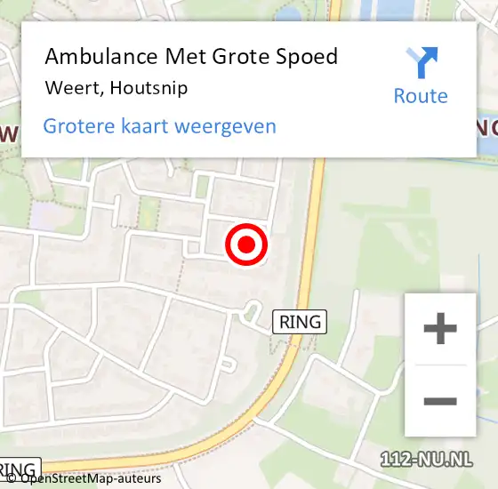 Locatie op kaart van de 112 melding: Ambulance Met Grote Spoed Naar Weert, Houtsnip op 2 januari 2022 11:15