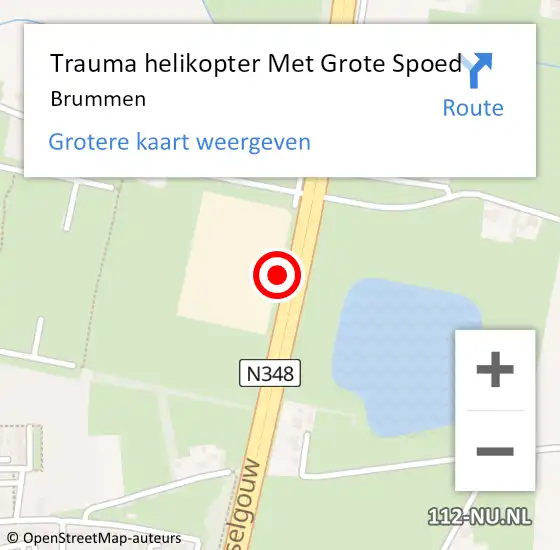 Locatie op kaart van de 112 melding: Trauma helikopter Met Grote Spoed Naar Brummen op 2 januari 2022 11:39