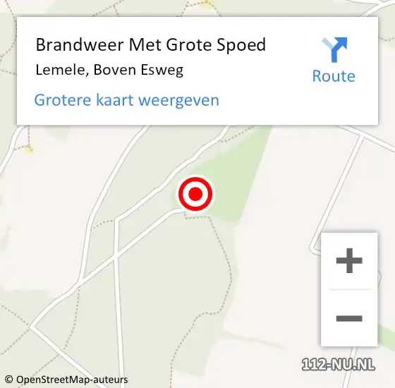 Locatie op kaart van de 112 melding: Brandweer Met Grote Spoed Naar Lemele, Boven Esweg op 2 januari 2022 12:24