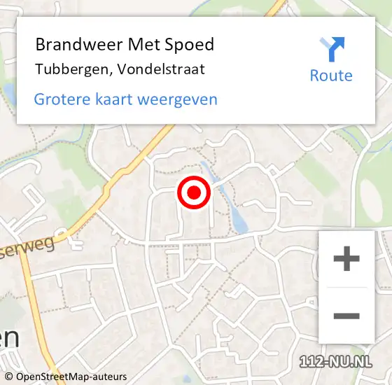 Locatie op kaart van de 112 melding: Brandweer Met Spoed Naar Tubbergen, Vondelstraat op 2 januari 2022 12:35