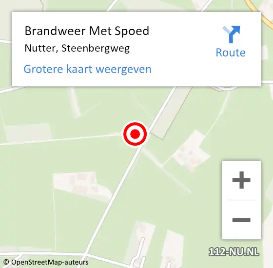 Locatie op kaart van de 112 melding: Brandweer Met Spoed Naar Nutter, Steenbergweg op 2 januari 2022 13:19