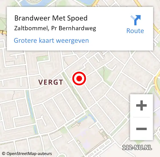 Locatie op kaart van de 112 melding: Brandweer Met Spoed Naar Zaltbommel, Pr Bernhardweg op 2 januari 2022 14:10