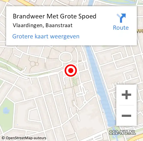 Locatie op kaart van de 112 melding: Brandweer Met Grote Spoed Naar Vlaardingen, Baanstraat op 2 januari 2022 14:30