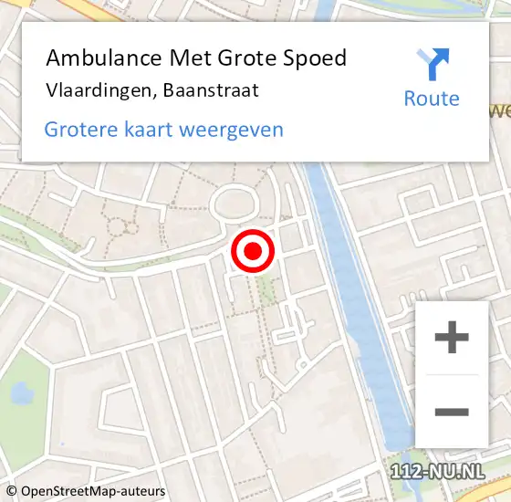 Locatie op kaart van de 112 melding: Ambulance Met Grote Spoed Naar Vlaardingen, Baanstraat op 2 januari 2022 14:31