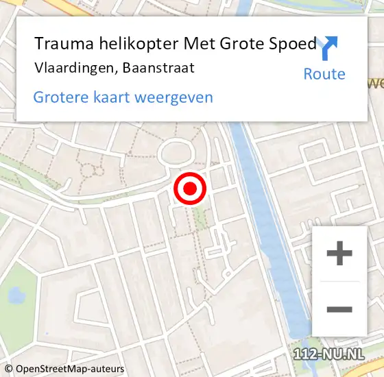 Locatie op kaart van de 112 melding: Trauma helikopter Met Grote Spoed Naar Vlaardingen, Baanstraat op 2 januari 2022 14:33