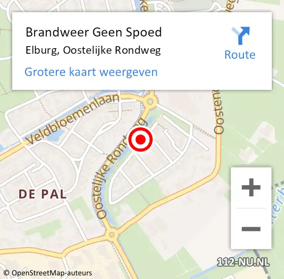 Locatie op kaart van de 112 melding: Brandweer Geen Spoed Naar Elburg, Oostelijke Rondweg op 2 januari 2022 15:02