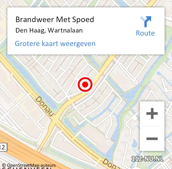 Locatie op kaart van de 112 melding: Brandweer Met Spoed Naar Den Haag, Wartnalaan op 2 januari 2022 15:31