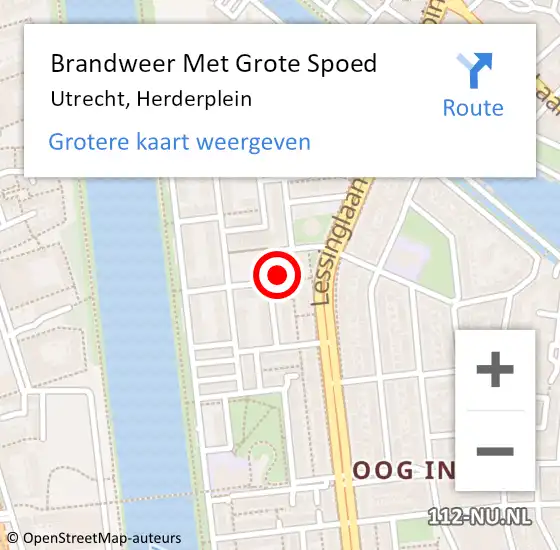 Locatie op kaart van de 112 melding: Brandweer Met Grote Spoed Naar Utrecht, Herderplein op 2 januari 2022 15:41