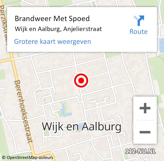 Locatie op kaart van de 112 melding: Brandweer Met Spoed Naar Wijk en Aalburg, Anjelierstraat op 2 januari 2022 15:55