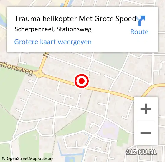 Locatie op kaart van de 112 melding: Trauma helikopter Met Grote Spoed Naar Scherpenzeel, Stationsweg op 2 januari 2022 16:06
