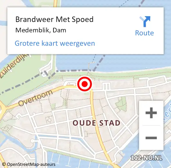 Locatie op kaart van de 112 melding: Brandweer Met Spoed Naar Medemblik, Dam op 2 januari 2022 17:02