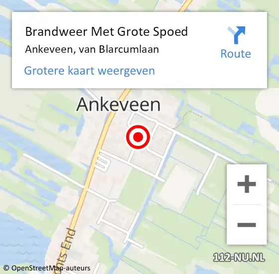 Locatie op kaart van de 112 melding: Brandweer Met Grote Spoed Naar Ankeveen, van Blarcumlaan op 2 januari 2022 17:06