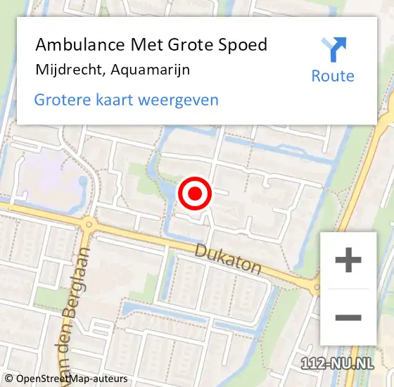 Locatie op kaart van de 112 melding: Ambulance Met Grote Spoed Naar Mijdrecht, Aquamarijn op 2 januari 2022 17:23