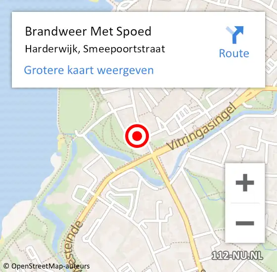 Locatie op kaart van de 112 melding: Brandweer Met Spoed Naar Harderwijk, Smeepoortstraat op 2 januari 2022 17:24