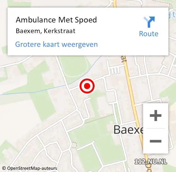 Locatie op kaart van de 112 melding: Ambulance Met Spoed Naar Baexem, Kerkstraat op 2 januari 2022 17:26