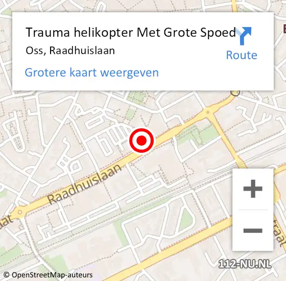 Locatie op kaart van de 112 melding: Trauma helikopter Met Grote Spoed Naar Oss, Raadhuislaan op 2 januari 2022 17:27