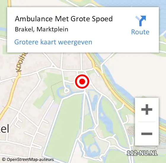 Locatie op kaart van de 112 melding: Ambulance Met Grote Spoed Naar Brakel, Marktplein op 2 januari 2022 17:56