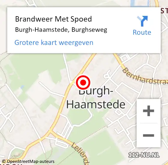 Locatie op kaart van de 112 melding: Brandweer Met Spoed Naar Burgh-Haamstede, Burghseweg op 2 januari 2022 17:58