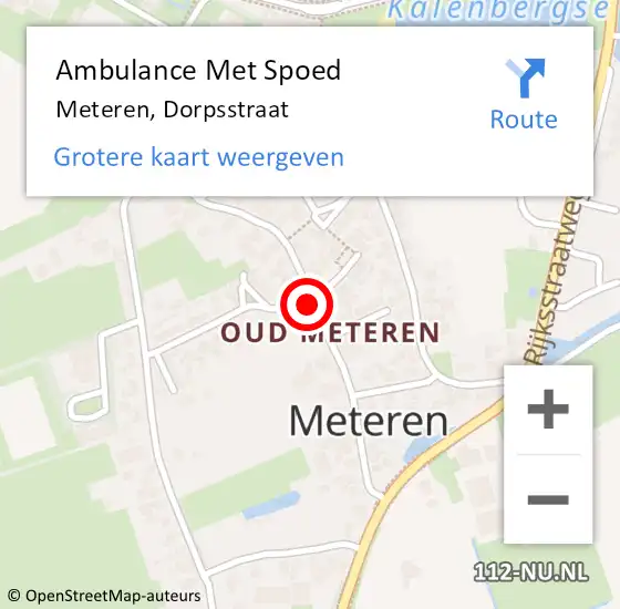 Locatie op kaart van de 112 melding: Ambulance Met Spoed Naar Meteren, Dorpsstraat op 2 januari 2022 18:30